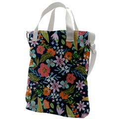 Flowers Flower Flora Nature Floral Background Painting Canvas Messenger Bag by Pakjumat