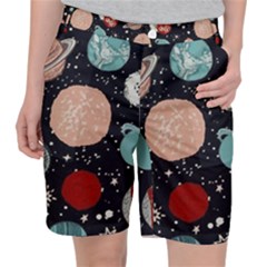 Space Galaxy Pattern Women s Pocket Shorts by Pakjumat