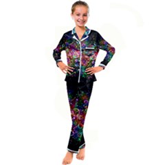 Psychedelic Bubbles Abstract Kids  Satin Long Sleeve Pajamas Set by Modalart