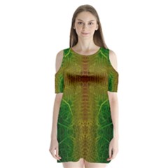 Psychedelic Screen Trippy Shoulder Cutout Velvet One Piece by Modalart