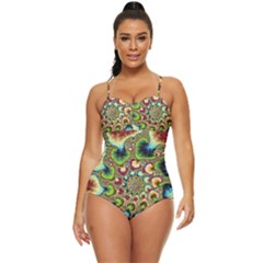 Colorful Psychedelic Fractal Trippy Retro Full Coverage Swimsuit by Modalart