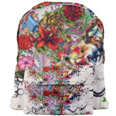 Valentine s Day Heart Artistic Psychedelic Giant Full Print Backpack by Modalart