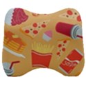 Fast Junk Food  Pizza Burger Cool Soda Pattern Velour Head Support Cushion View1