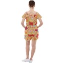 Fast Junk Food  Pizza Burger Cool Soda Pattern Ruffle Cut Out Chiffon Playsuit View2