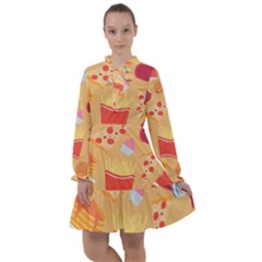 Fast Junk Food  Pizza Burger Cool Soda Pattern All Frills Chiffon Dress by Sarkoni