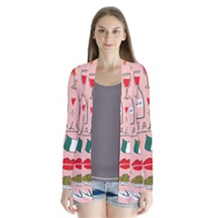 Food Pattern Italia Drape Collar Cardigan by Sarkoni