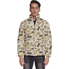 Junk Food Hipster Pattern Men s Puffer Bubble Jacket Coat by Sarkoni