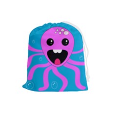 Bubble Octopus Copy Drawstring Pouch (large) by Dutashop