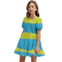 Bigender Flag Copy Kids  Short Sleeve Dolly Dress View2