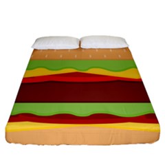 Cake Cute Burger Fitted Sheet (california King Size) by Dutashop