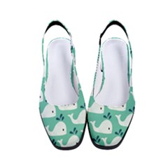 Whale Sea Blue Women s Classic Slingback Heels by Dutashop