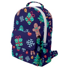 Christmas Texture New Year Background Trees Retro Pattern Flap Pocket Backpack (small) by Sarkoni