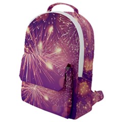 Fireworks On A Purple With Fireworks New Year Christmas Pattern Flap Pocket Backpack (small) by Sarkoni