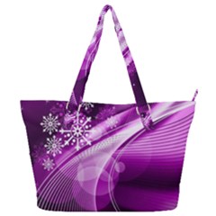 Purple Abstract Merry Christmas Xmas Pattern Full Print Shoulder Bag by Sarkoni