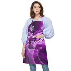 Purple Abstract Merry Christmas Xmas Pattern Pocket Apron by Sarkoni