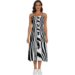 Animal Cute Pattern Art Zebra Sleeveless Shoulder Straps Boho Dress by Amaryn4rt