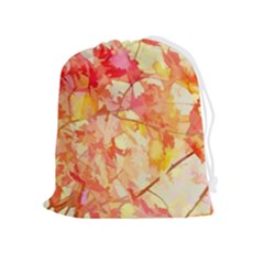 Monotype Art Pattern Leaves Colored Autumn Drawstring Pouch (xl) by Amaryn4rt