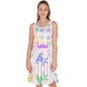 Rainbow Clown Pattern Knee Length Skater Dress With Pockets View1