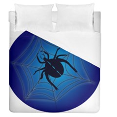 Spider On Web Duvet Cover (queen Size) by Amaryn4rt