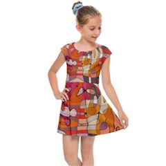 Abstract Abstraction Pattern Moder Kids  Cap Sleeve Dress by Amaryn4rt