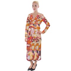 Abstract Abstraction Pattern Moder Velvet Maxi Wrap Dress by Amaryn4rt