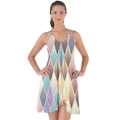 Abstract Colorful Diamond Background Tile Show Some Back Chiffon Dress by Amaryn4rt