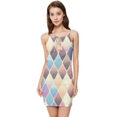 Abstract Colorful Diamond Background Tile Summer Tie Front Dress by Amaryn4rt