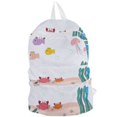 Cartoon Marine Life Marine Drawing Foldable Lightweight Backpack by Sarkoni