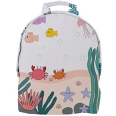 Cartoon Marine Life Marine Drawing Mini Full Print Backpack by Sarkoni