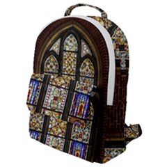 Stained Glass Window Old Antique Flap Pocket Backpack (small) by Sarkoni