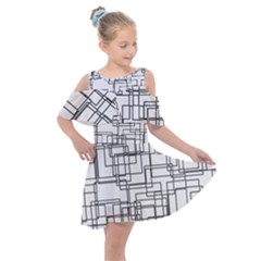 Structure Pattern Network Kids  Shoulder Cutout Chiffon Dress by Amaryn4rt