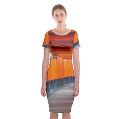 Architecture Art Bright Color Classic Short Sleeve Midi Dress by Amaryn4rt