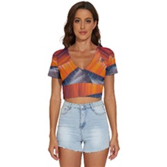 Architecture Art Bright Color V-neck Crop Top by Amaryn4rt