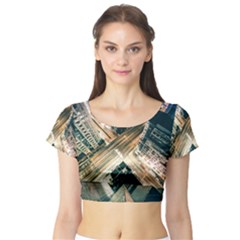 Architecture Buildings City Short Sleeve Crop Top by Amaryn4rt