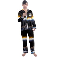 Door Breakthrough Door Sunburst Men s Long Sleeve Satin Pajamas Set by Amaryn4rt