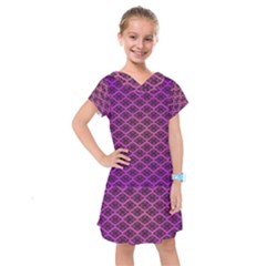 Pattern Texture Geometric Patterns Purple Kids  Drop Waist Dress by Dutashop