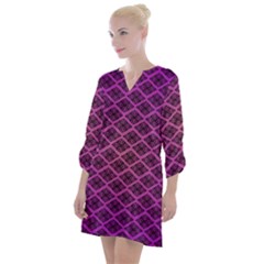 Pattern Texture Geometric Patterns Purple Open Neck Shift Dress by Dutashop