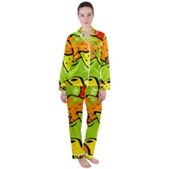 Fruit Food Wallpaper Women s Long Sleeve Satin Pajamas Set	 by Dutashop