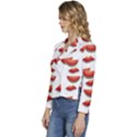 Summer Watermelon Pattern Women s Long Sleeve Revers Collar Cropped Jacket View2