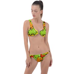 Fruit Food Wallpaper Ring Detail Crop Bikini Set by Dutashop