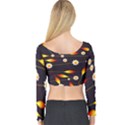 Flower Buds Floral Background Long Sleeve Crop Top View2