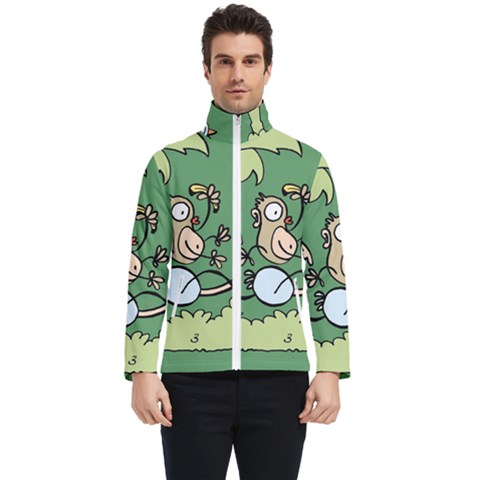 Ostrich Jungle Monkey Plants Men s Bomber Jacket by Bajindul