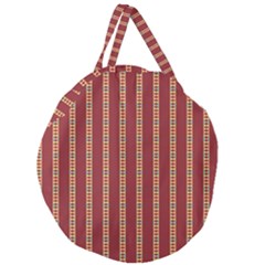 Pattern Background Red Stripes Giant Round Zipper Tote by Amaryn4rt