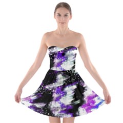 Abstract Canvas Acrylic Digital Design Strapless Bra Top Dress by Amaryn4rt