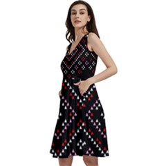 Pattern Abstract Design Art Sleeveless V-neck Skater Dress With Pockets by Ravend