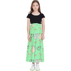 Pig Heart Digital Kids  Flared Maxi Skirt by Ravend