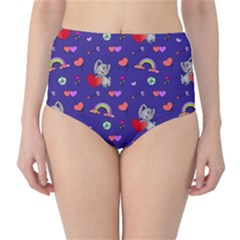 Rabbit Hearts Texture Seamless Pattern Classic High-waist Bikini Bottoms by Ravend