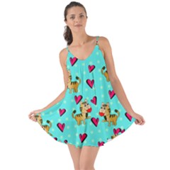 Cat Love Pattern Love The Sun Cover Up by Ravend