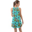 Cat Love Pattern Halter Tie Back Chiffon Dress View2