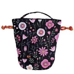 Flowers Pattern Drawstring Bucket Bag by Ravend